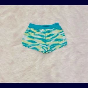 Green/yellow athletic kids shorts